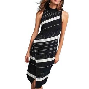 Anthropologie MOTH Black and White Striped Sleeveless Dress